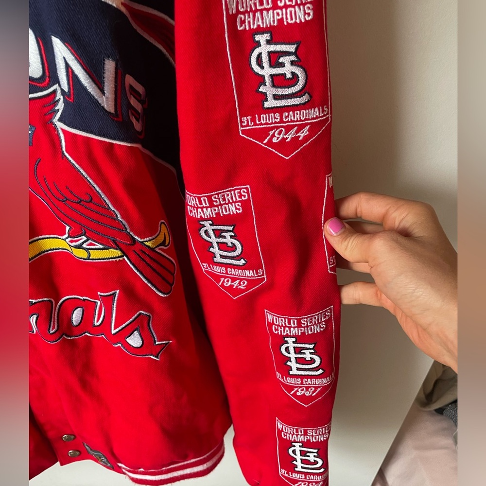 St. Louis Cardinals Rare 2011 World Series Bomber Jacket MLB Men’s size Large - Picture 2 of 7
